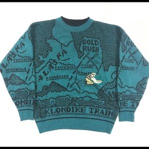 Vintage Klondike train Gold Rush sweater